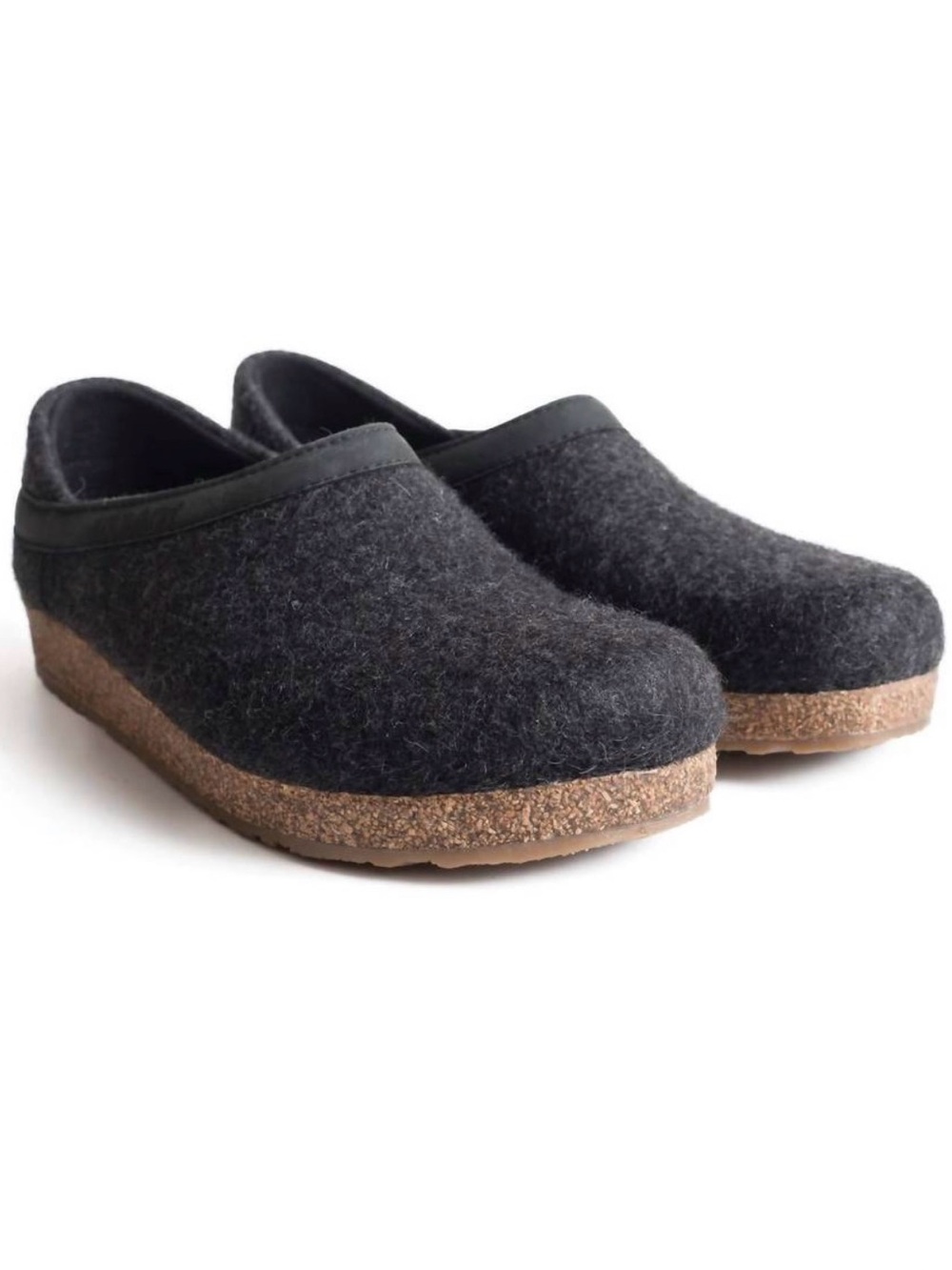 Haflinger Charcoal Wool with Black Leather Trim 45 US men’s 12